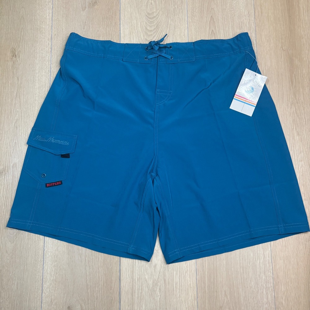 Maui Rippers Mermaids Blue Lagoon Board Shorts Plus Size 2X WPBL2X Quick Dry
